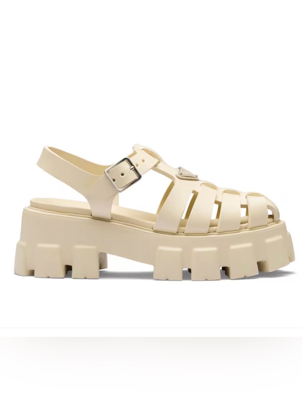 Prada Cream Chunky Lug Platform Fisherman Sandal size 8 US (38)